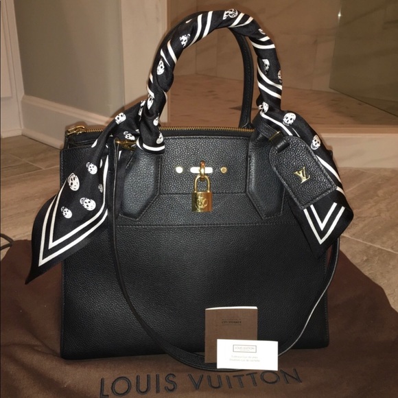 Louis Vuitton Handbags - Louis Vuitton Black Taurillon City Steamer MM